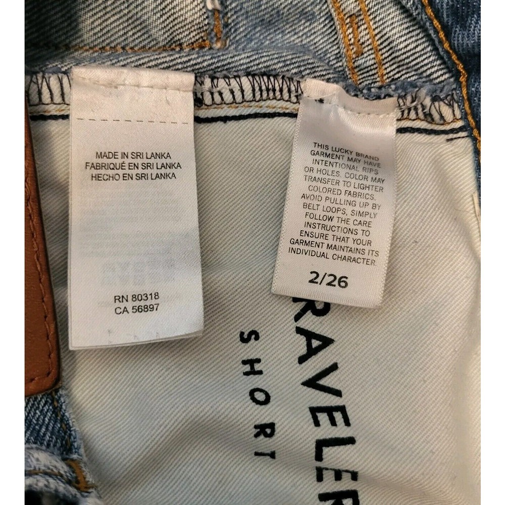 Lucky Brand Button Fly Traveler Jean Shorts High Rise Size 2 / 26 Light Wash - Picture 5 of 5